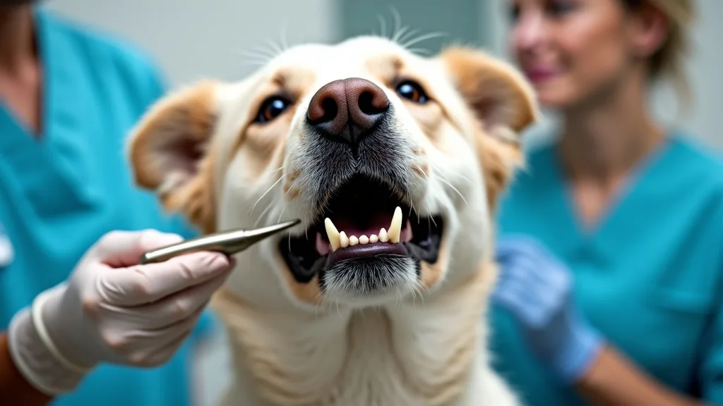 Veterinarian examining dog teeth - dental disease heart connection